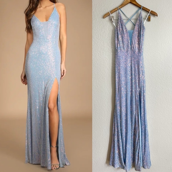 Mermaid Glam Maxi Dress in Blue main image 0